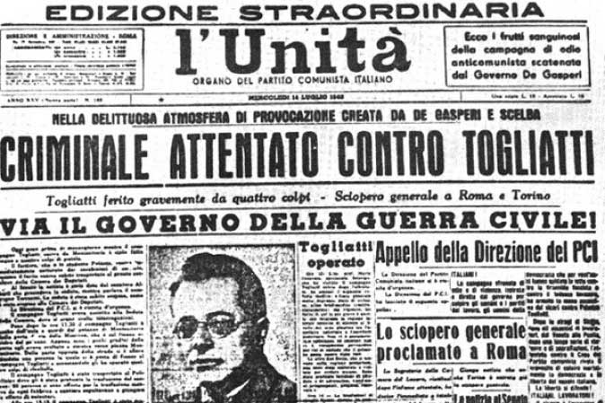 Attentato-a-Togliatti-giornale-del-1948